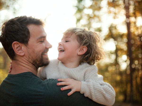 Father daughter outside